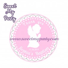 Girl Baptism stickers,Girl Christening thank you tags,(6) Girl Baptism stickers,Girl Christening thank you tags,(6)